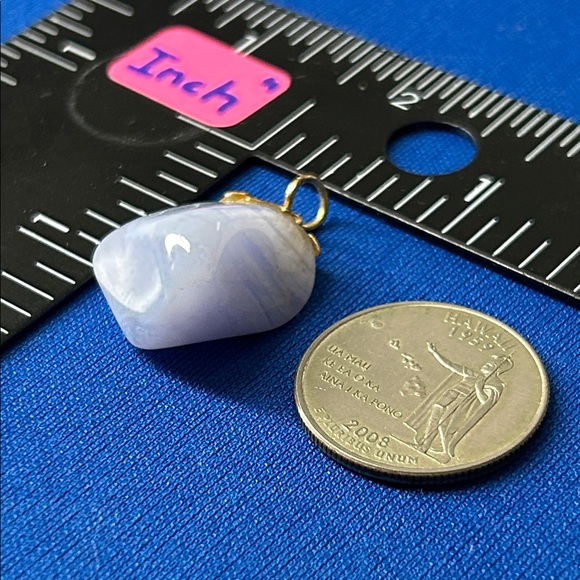 🖤Vintage Blue Lace Agate Pendant - Picture 11 of 11
